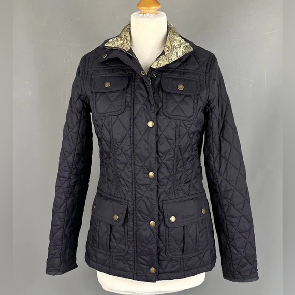 Barbour William Morris Navy Quilted Utility Jacket - 12 / L - Picture 5 of 11